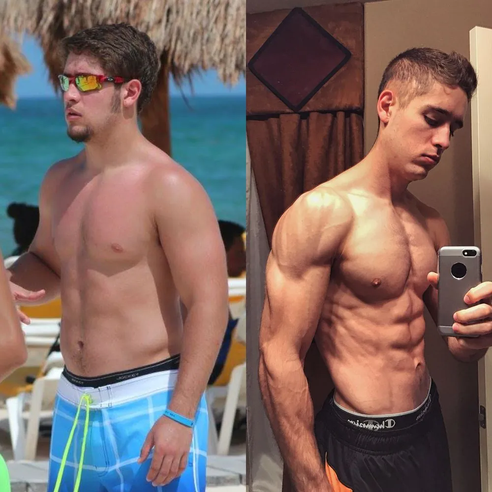 Logan before and after, during treatment