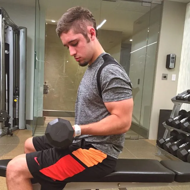 Logan training in the gym